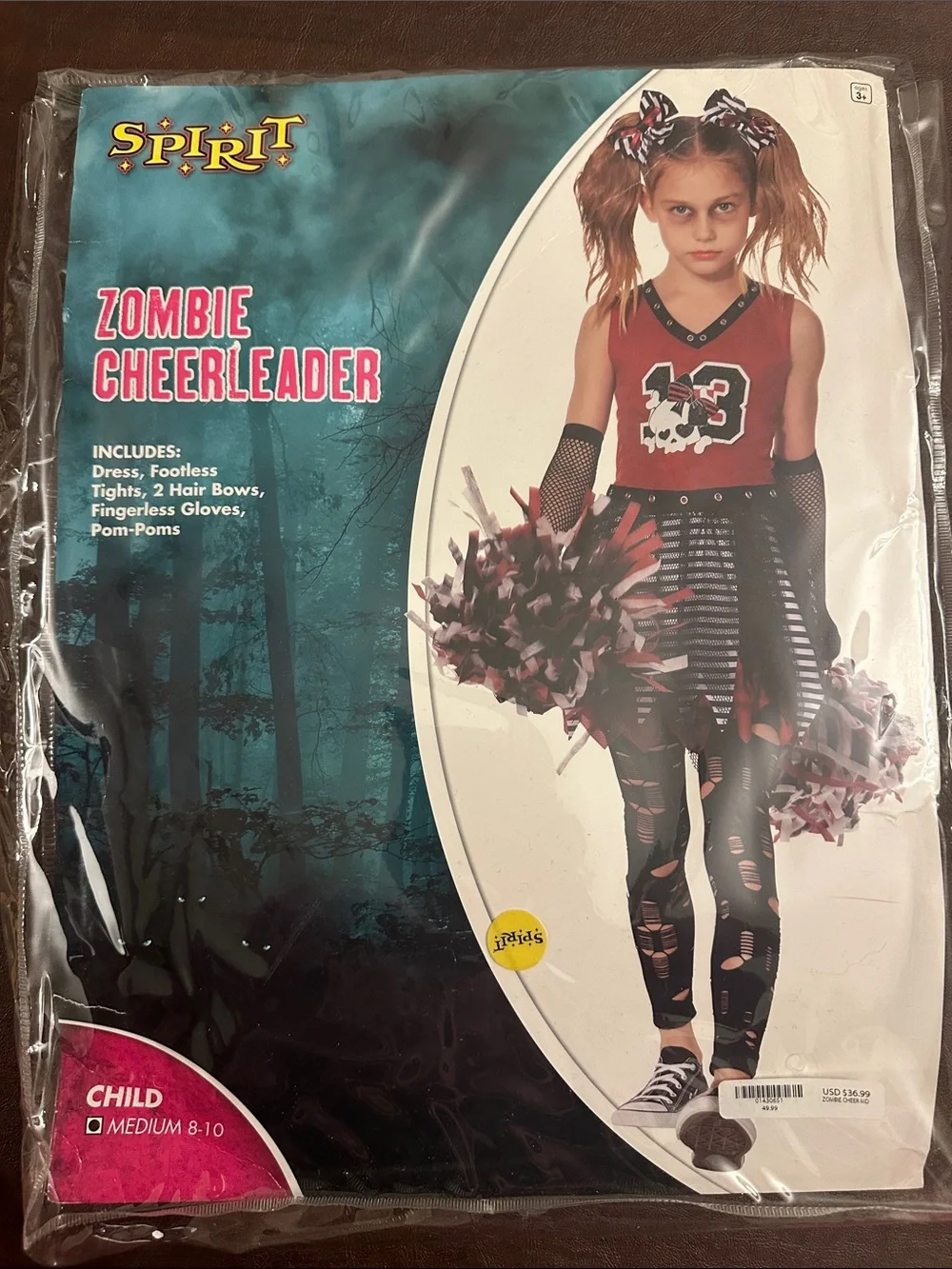 Spirit Zombie Cheerleader Costume - Red, Black & White